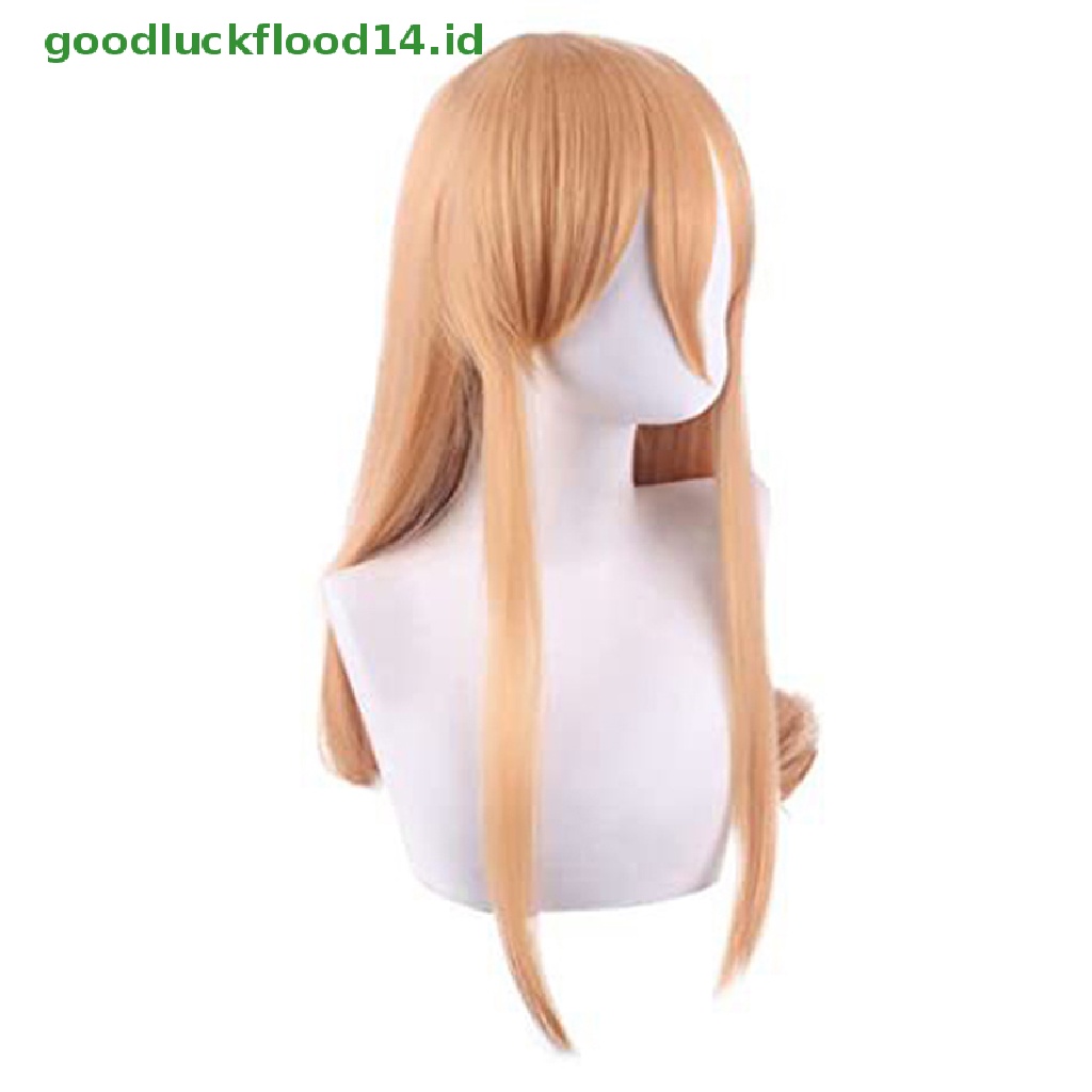 Wig Rambut Panjang Cosplay Anime Chain Man Makima Angel demon Warna Oranye