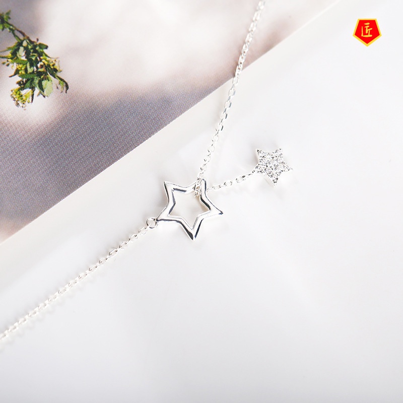 [Ready Stock]Diamond Star Crystal Pendant Women's Simple Elegant Graceful Necklace