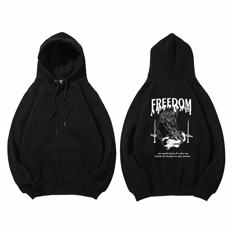 Hoodie For Freedom Sweater Pria Fleece Size M - XXL