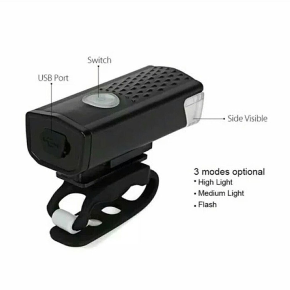 Lampu Depan Front Light USB Sepeda LED Rechargeable Belakang Waterproof