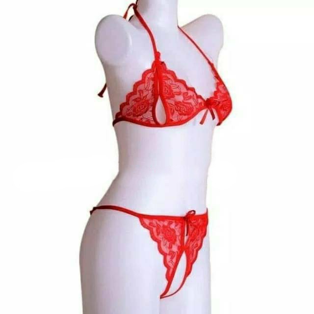 GO! 001 BRA SET WANITA LINGERIE SEXY WOMEN SLEEP WEAR BH CEWEK G-STRING RENDA PAKAIAN DALAM COD