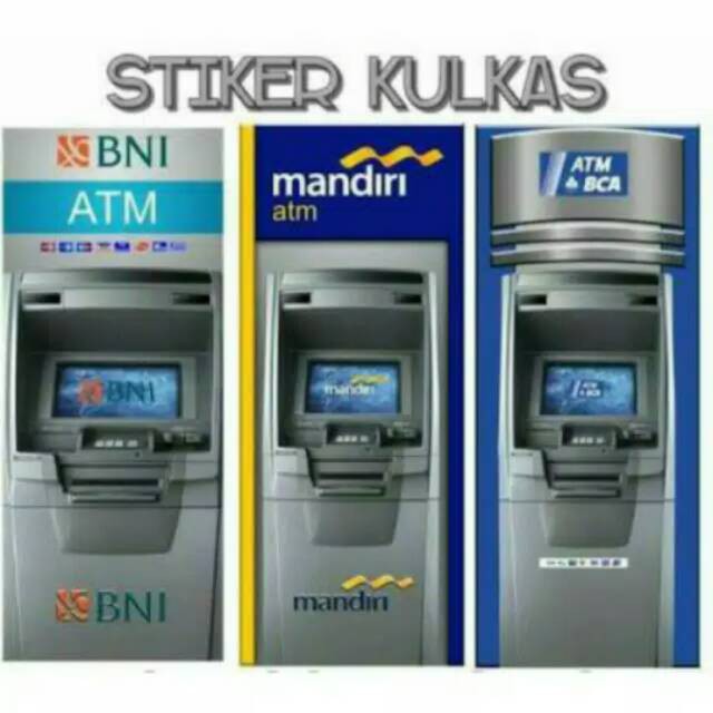 stiker kulkas 2 pintu motif atm