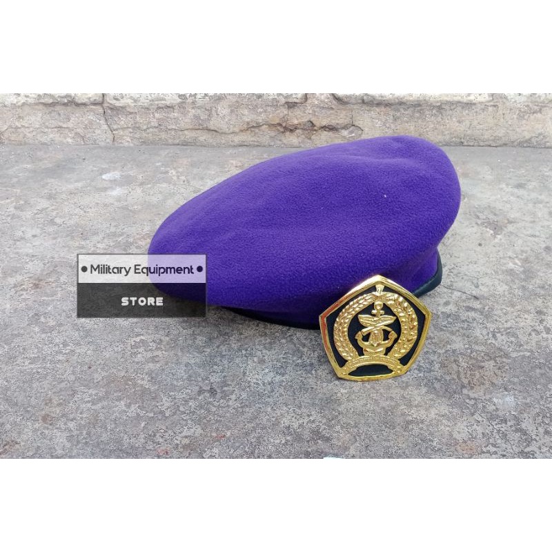 BARET UNGU MENWA LENGKAP DENGAN EMBLEM