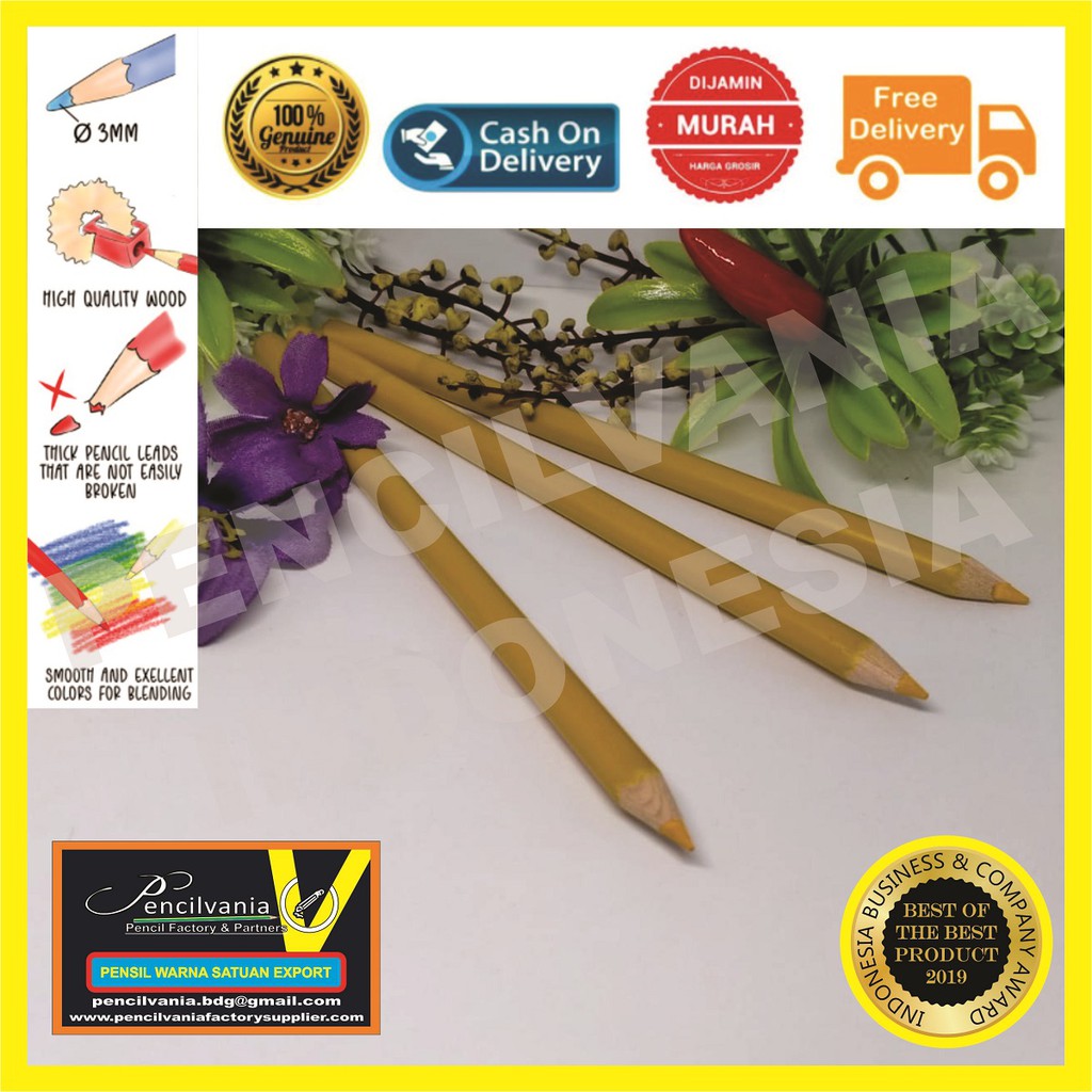 

PENSIL WARNA KUNING Satuan Panjang Lengkap Set Murah Rekomendasi Recomended Color Pencil Yellow