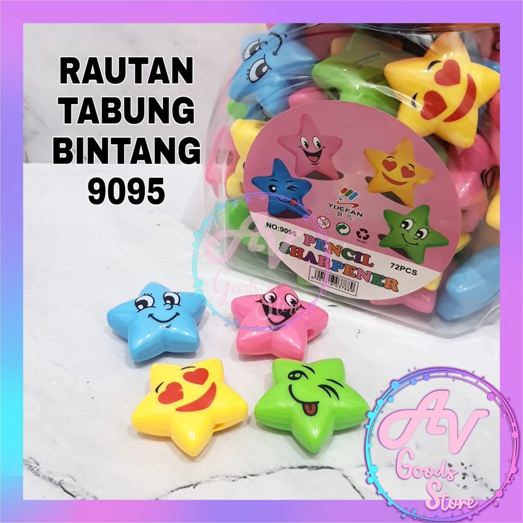 

1Pcs Rautan Tabung Bintang Emoticon 9095 / Serutan Pensil Star / Rautan Lucu