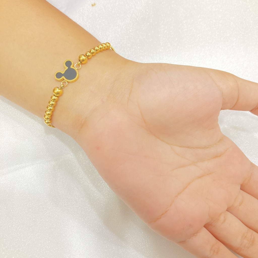 Gelang Serut Titanium Wanita Aksesoris Perhiasan L21A