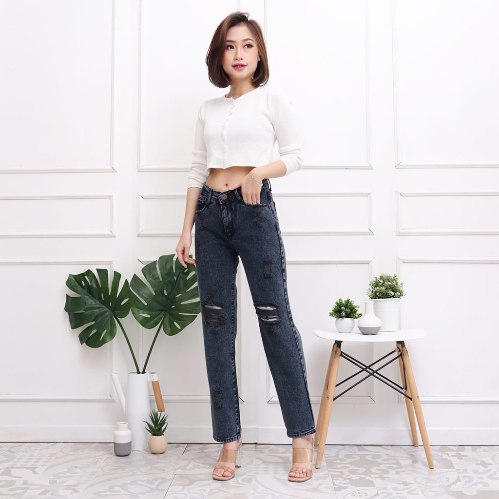 FWR - CELANA BOYFRIEND JEANS FLORENCE RIPPED FURING SNOW 27-34