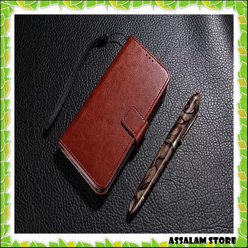 CSE SAMSUNG CASING HP SAMSUNG A8 A8 PLUS 2018 LEATHER CASE CASING KULIT DOMPET AKSESORIS HP