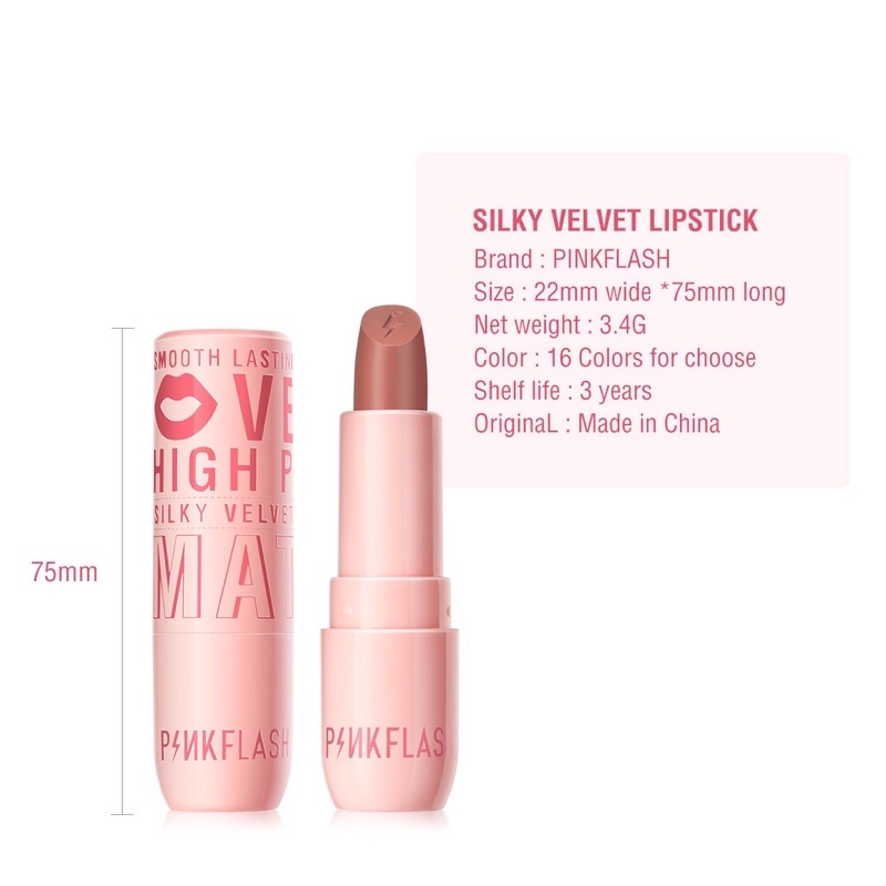 PINKFLASH PF-L05 LIPSTICK / SILKY VELVE LIPSTICK ORIGINAL