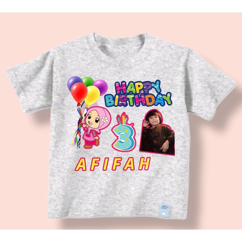 KAOS ANAK CUSTOM ULANGTAHUN (DESAIN SUKA-SUKA)