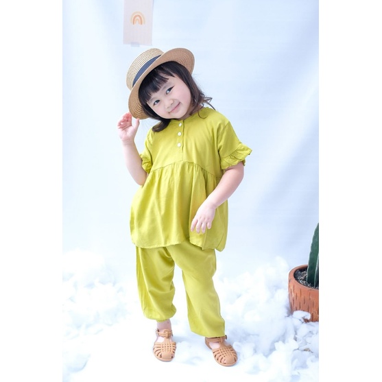 Setelan Anak Rayon Polos Smilee Yola Mix Warna size 1-5Tahun CBKS S23