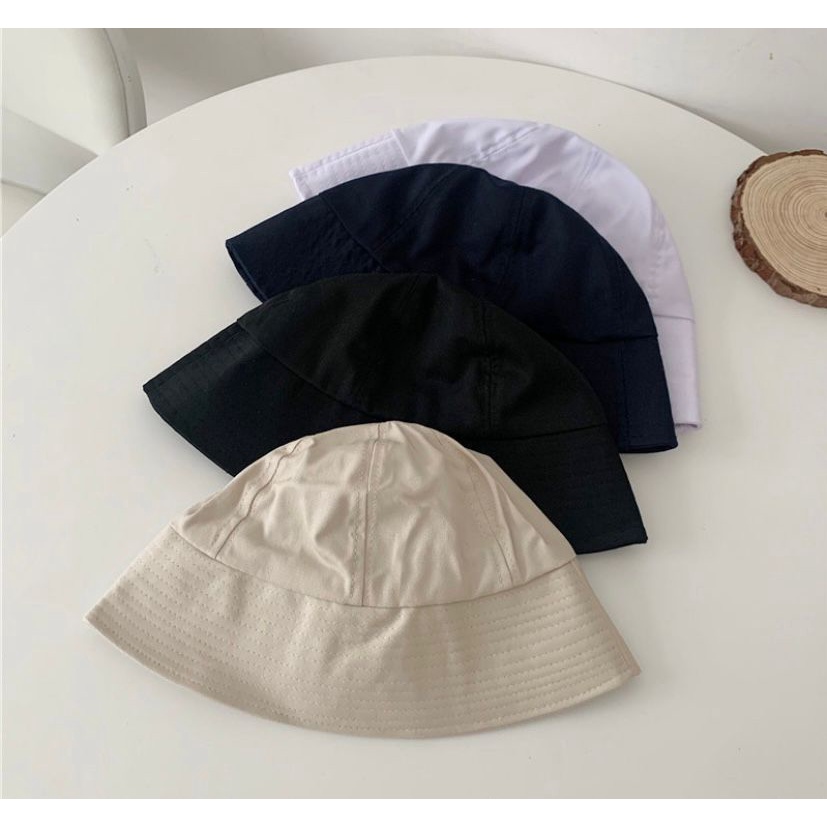 TERMURAH TOPI BUCKET HAT POLOS BOLAK BALIK BAHAN TEBAL LEMBUT