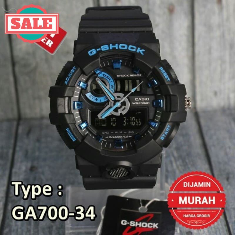 Promo JAM MURAH G SHOCK GA 700 BLACK BLUE