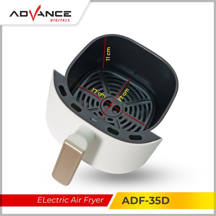 Advance Electric Air Fryer ADF-35D Garansi Resmi 1 TahunTanpa Minyak Kontrol Suhu Digitals