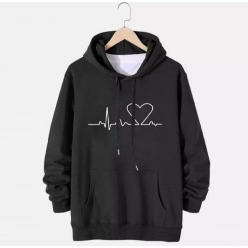 HEART BEAT SWEATER HOODIE WANITA PRIA TERMURAH TERLARIS'