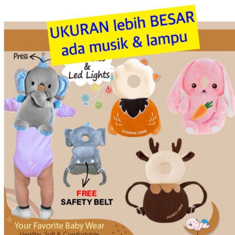 (FREE SAFETY BELT) moons care Bantal Pelindung Kepala Bayi / Baby Head Protector/Tas ransel pelindung kepala bayi / Tas belajar jalan