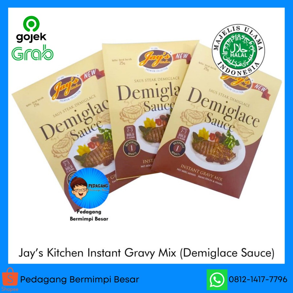 Jay's Kitchen Instant Gravy Mix Demiglace Sauce 25gr | Saus Demiglace