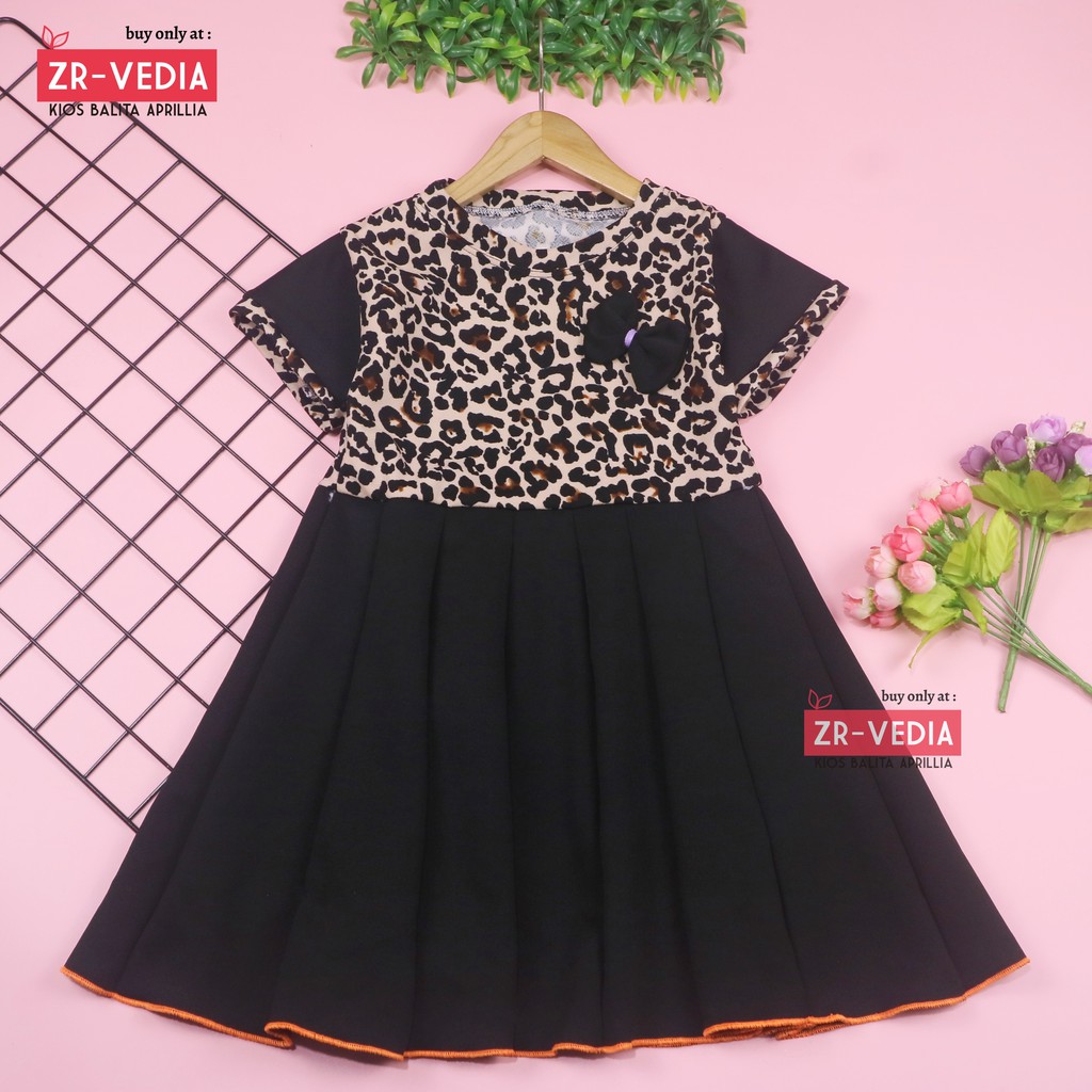 Dress Karin Uk 4-5 Tahun / Baju Anak Perempuan Dres Lengan Murah Gaun Pesta Import Motif Lucu