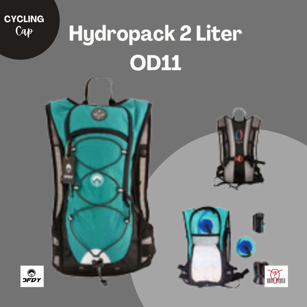 Ofdy Tas Ransel Hydropack 2 Liter Sepeda Gunung MTB Seli Warna Hijau