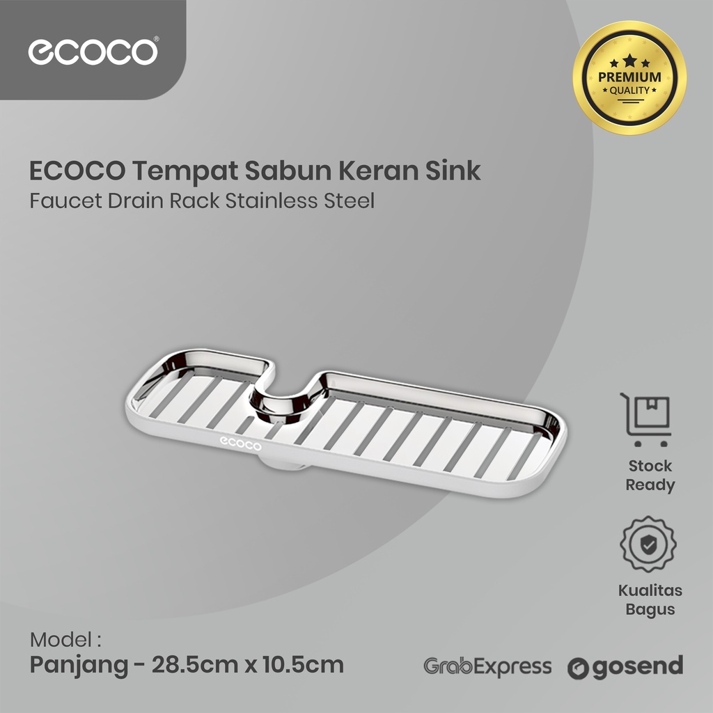 ECOCO TEMPAT SABUN KRAN SINK | FAUCHET DRAIN RACK STAINLESS E1914