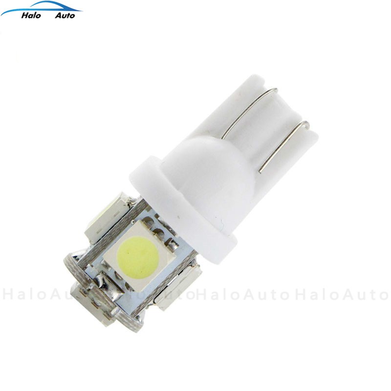 1 pc Bola Lampu LED Xenon T10 5SMD 5050 W5W 192 168 194 Warna Putih untuk Mobil