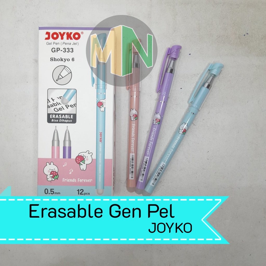 

Gel Pen Eraseable Joyko Shokyo 6 Hitam Bisa Dihapus GP-333 0.5 mm