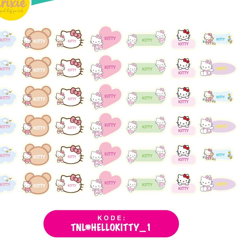 

Lagi Trend Sticker Label Nama Anak Waterproof Hellokitty''