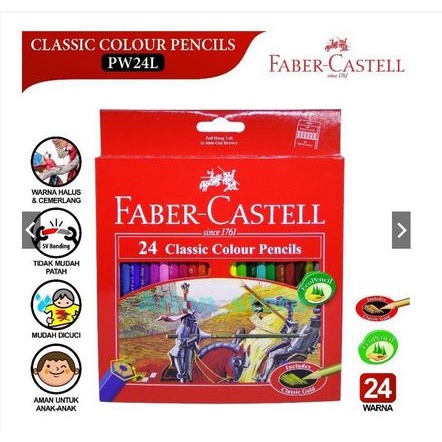 [TOSERBA_EMAK] - FABER CASTELL PENSIL WARNA CLASSIC 24L