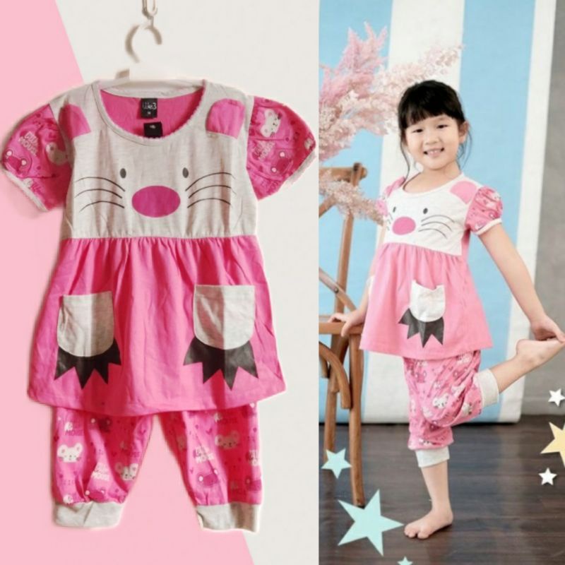 SETELAN ANAK PEREMPUAN 1-10TH/BABYDOOL ANAK/BAJU TIDUR ANAK/WE3/V3