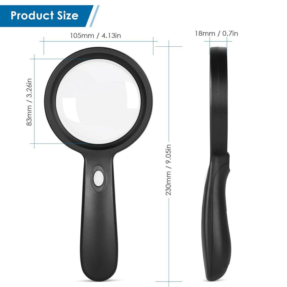 Lanfy Kaca Pembesar Berlampu 10X Penerangan Untuk Membaca Pembesar Perhiasan HD Magnifier