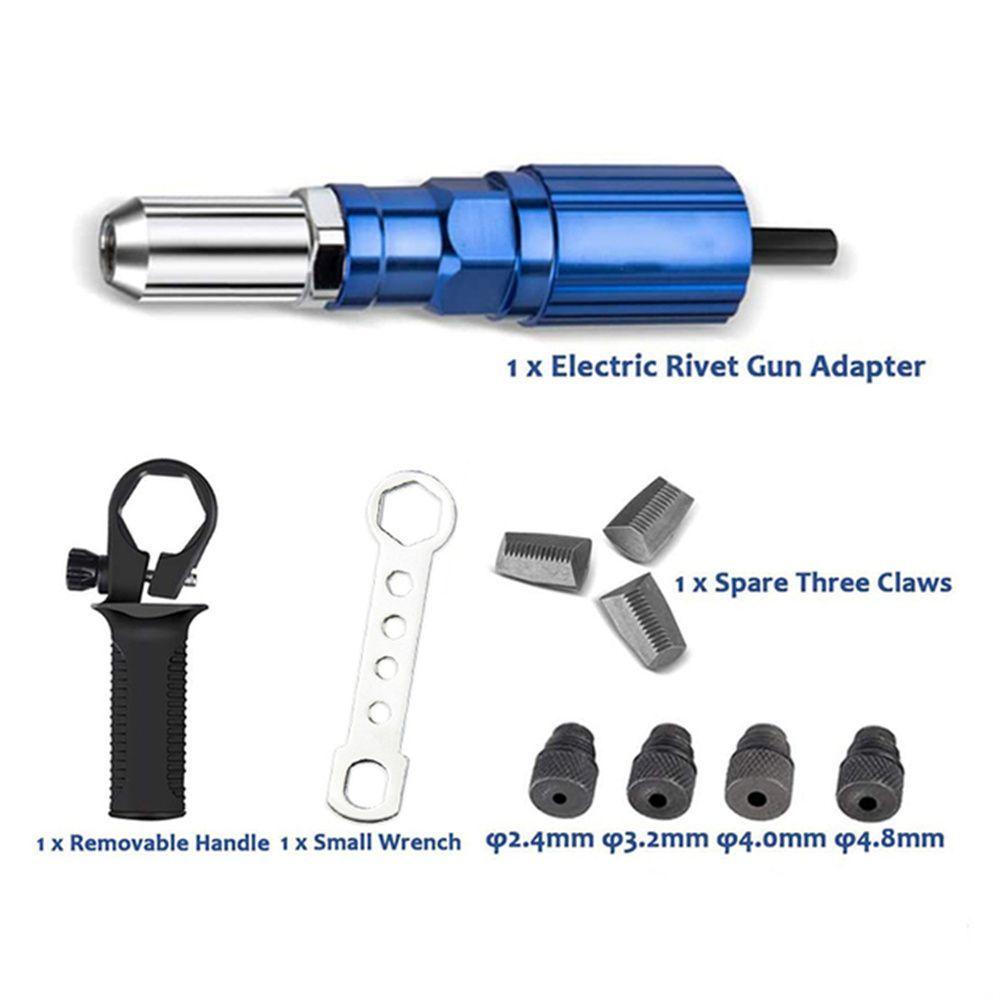 Solighter Rivet Gun Adapter Spare Paw With Wrench Handle Power Drills Aksesoris Untuk Menarik Alat Rivet