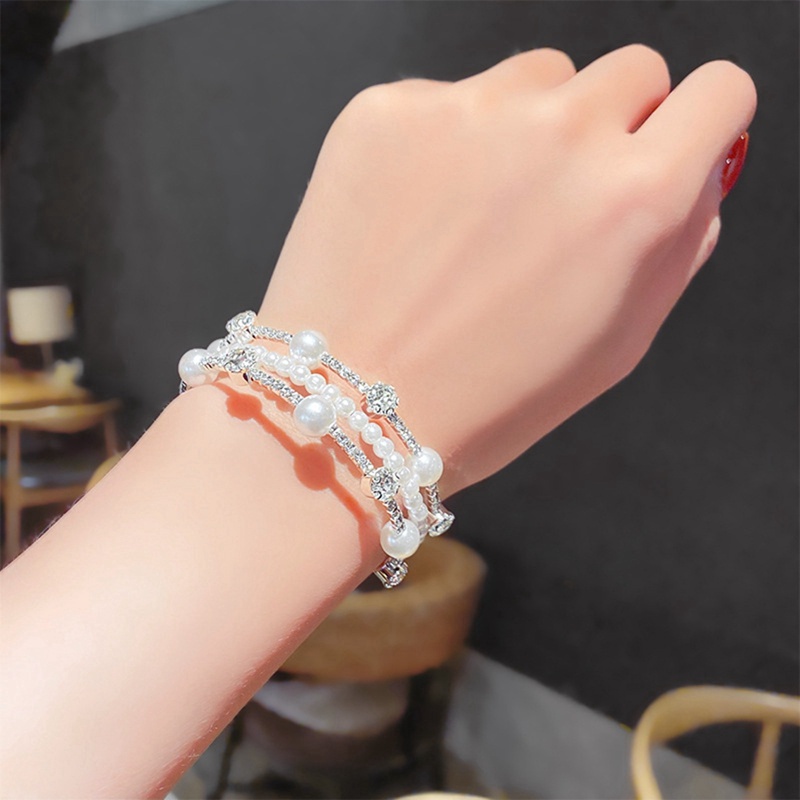 Gelang Mutiara Berlian Zircon Gaya Korea Untuk Wanita