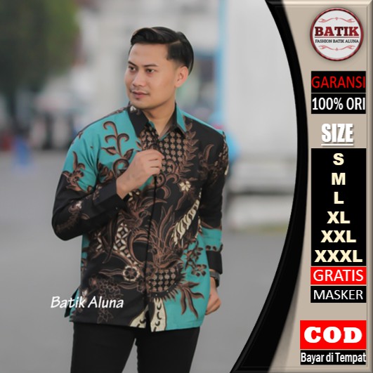 Batik pria lengan panjang Kemeja Atasan Baju batik pria laki laki lengan panjang premium cowok solo