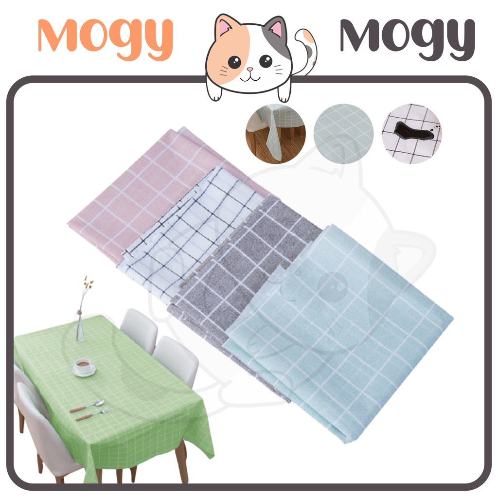 MOGYMOGY HL0239 Taplak Meja Motif Kotak Alas Meja Anti Air Anti Minyak Minimalis