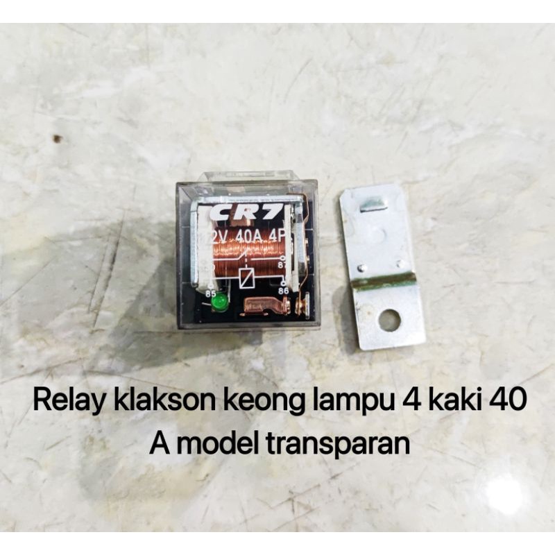 Jual relay klakson keong lampu 4 kaki 40A model transparan Shopee