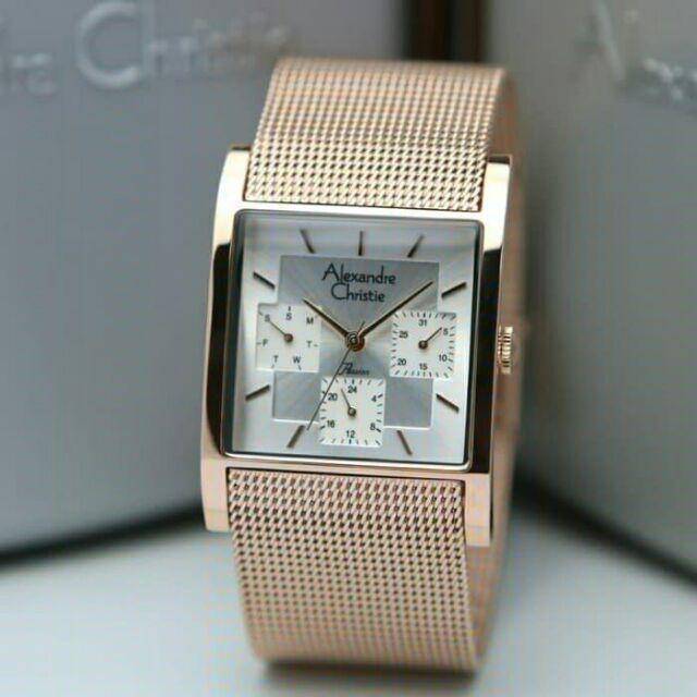 Jam Tangan Alexandre Christie AC 2814 BF Tali Pasir Wanita / Cewek Original