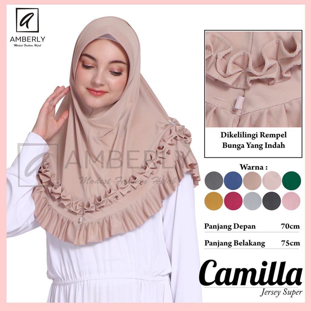 Jilbab Instan Amberly Camilla Jersey Model Bergo terbaru termurah dan terlaris Nayla_Hijab