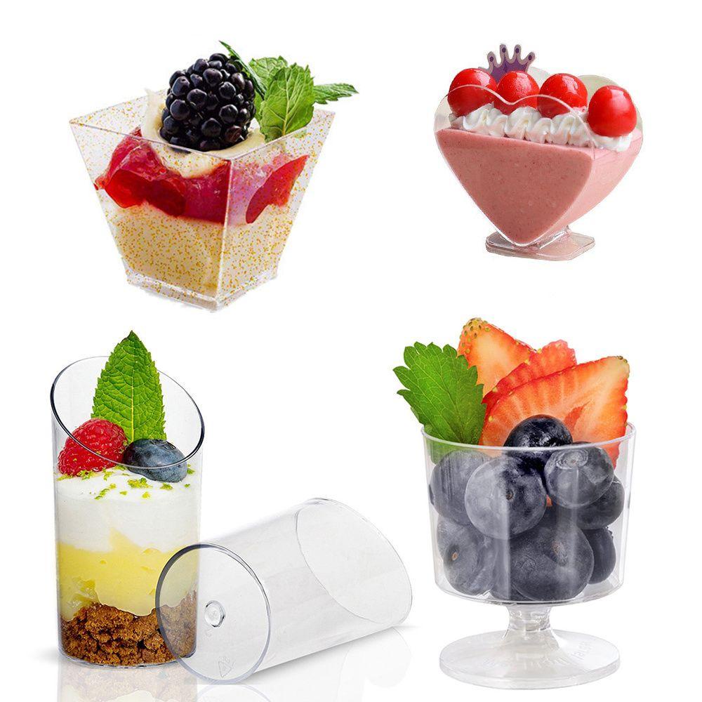 Suyo 10/20Pcs Dessert Cup Bakeware Transparan Perlengkapan Pesta Mousses