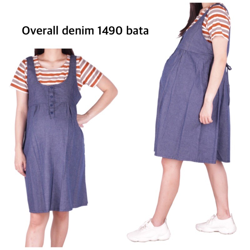 Baju hamil overall denim + inner 1490