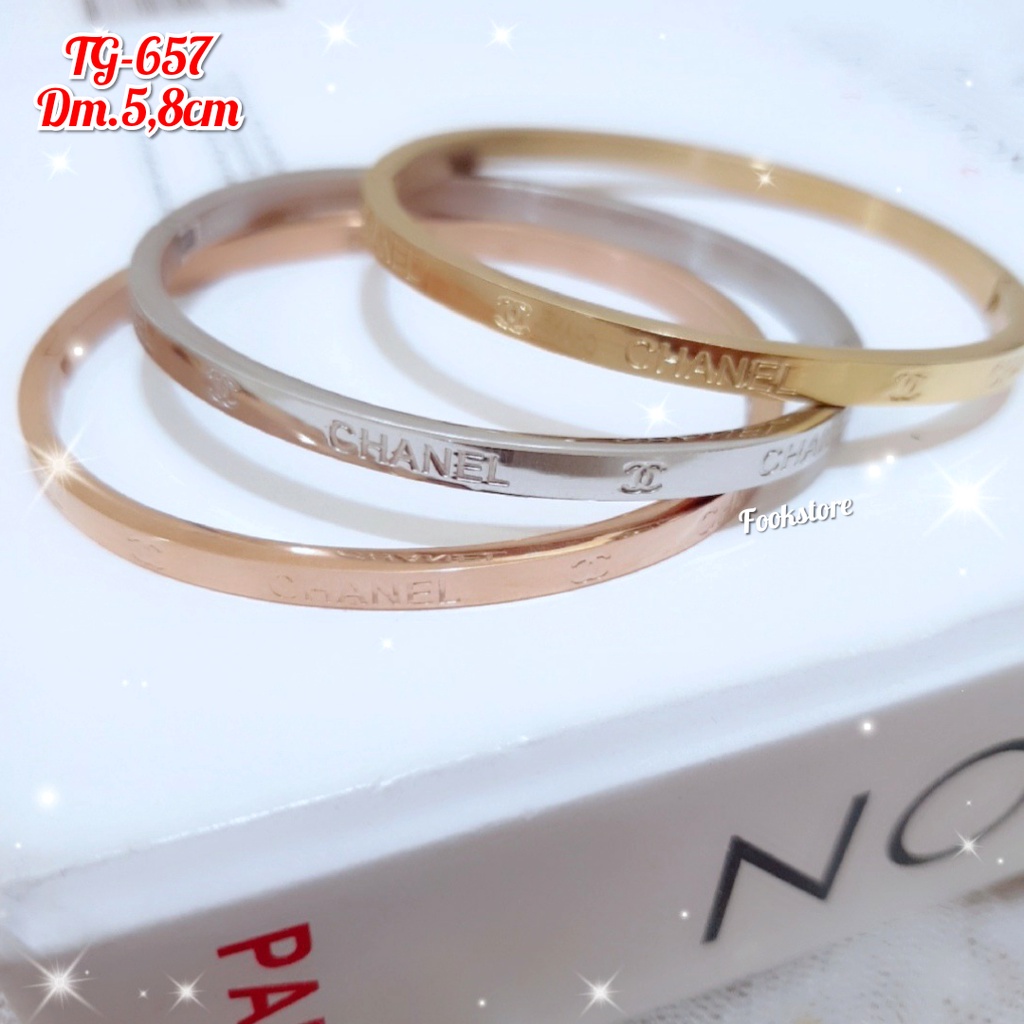 TITANIUM GELANG WANITA MODEL FASHION/ ANTI KARAT/ ISI 3PCS