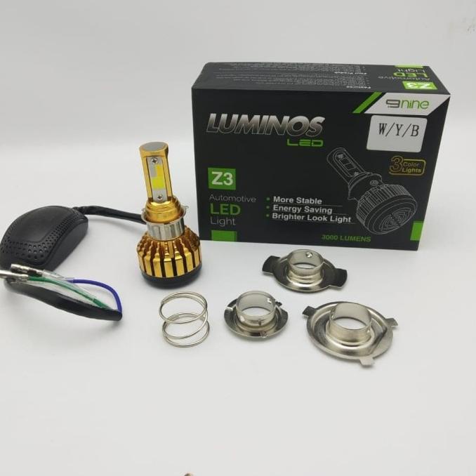 Lampu depan LED Luminos Z3 3 sisi tiga warna Strobo Flash H6 H4 1stopm07 Murah