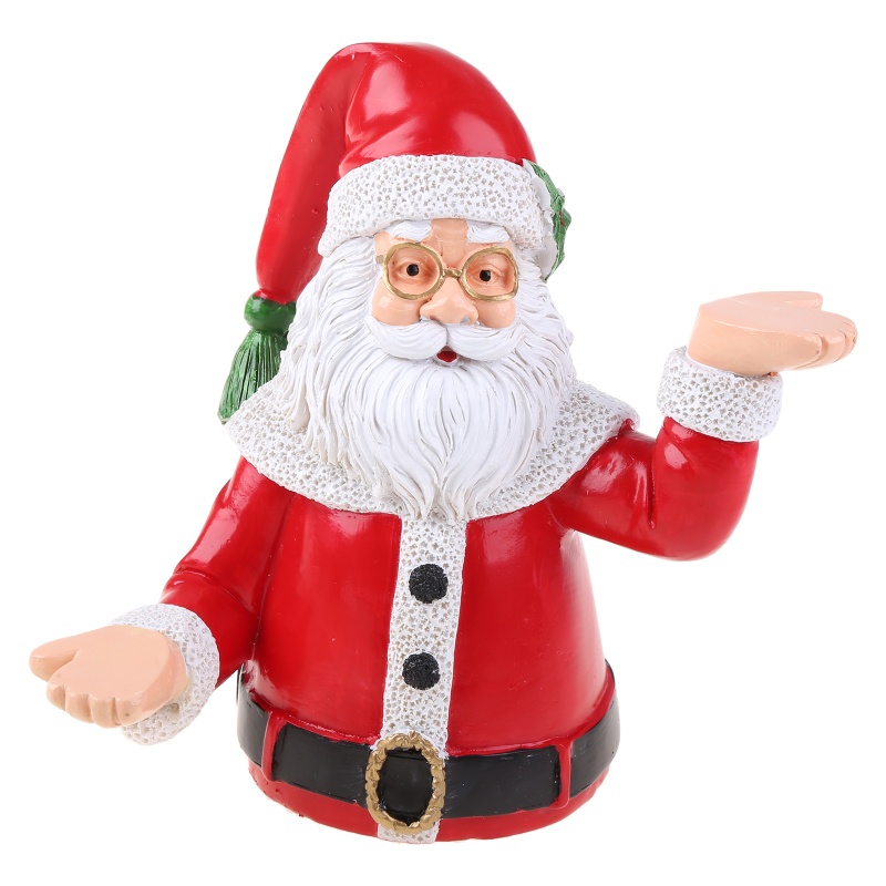 Zzz Piring Kue / Buah / Snack Bentuk Patung Santa Claus Bahan Resin Untuk Dekorasi Natal