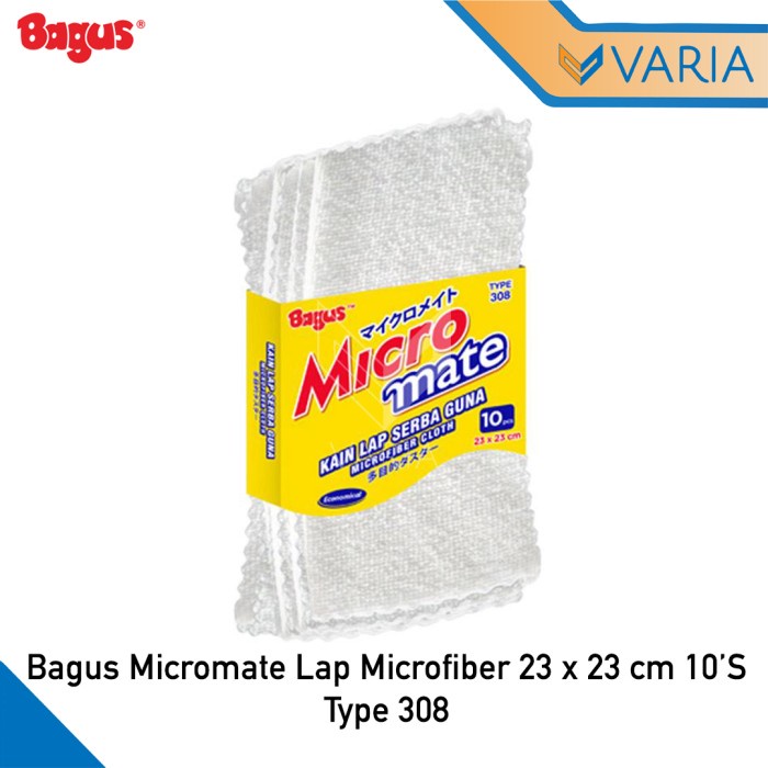 Bagus Micromate Kain Lap Microfiber Serbaguna 23 x 23 cm 10 S Type 308