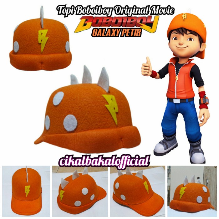 f01rwf TOPI BOBOIBOY PETIR SPESIAL ORIGINAL BONUS GELANG 99% MIRIP - 8-12 thn fe301t4f