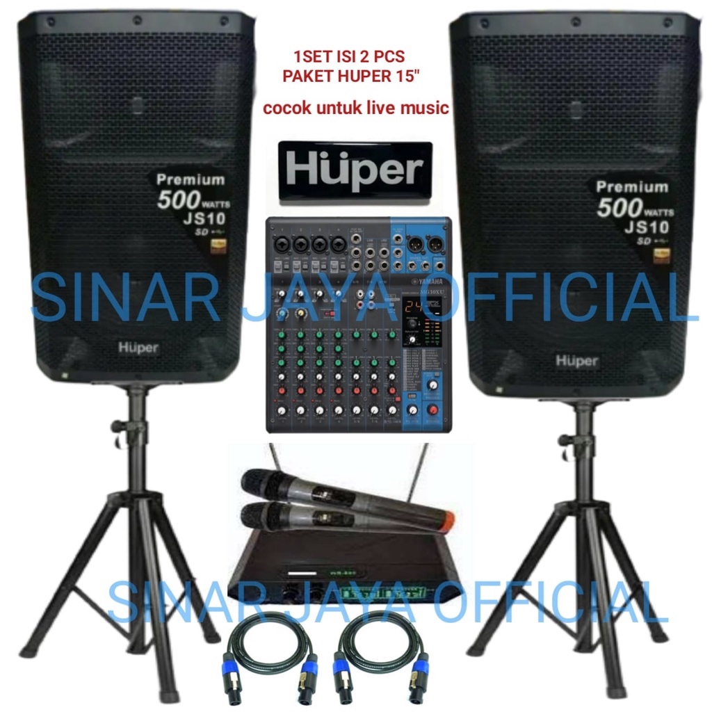 Paket sound sistem Huper js10 15inch js 10 Huper original cocok untuk outdoor