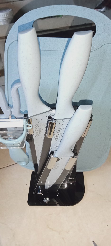 7in1 Pisau + Talenan Masak Set Bahan Keramik Best Quality Pisau Dapur/kado Pilihan Pertama