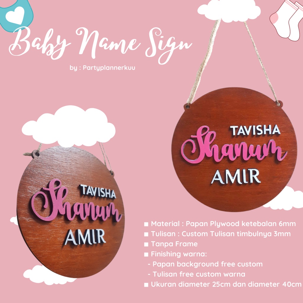 Baby Name Sign Lingkaran Minimalis