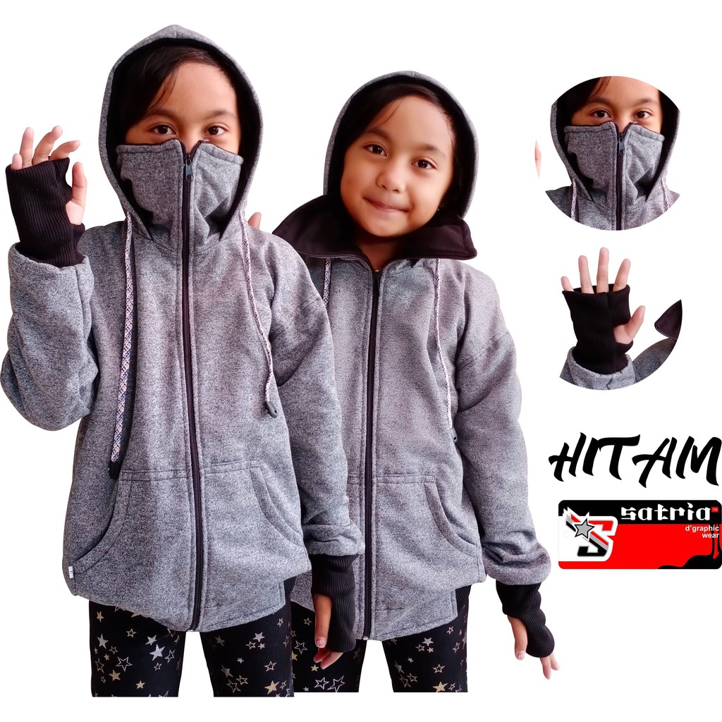 PROMO JAKET ANAK 2-12TAHUN LAKILAKI PEREMPUAN NINJA ROUNDHAND TUTON FLEECE MURAH