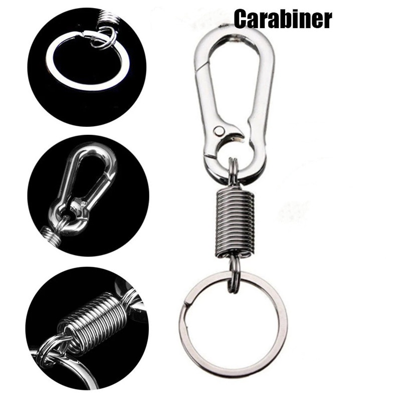 1 Pc Gantungan Kunci Retractable Bahan Stainless Steel Anti Hilang