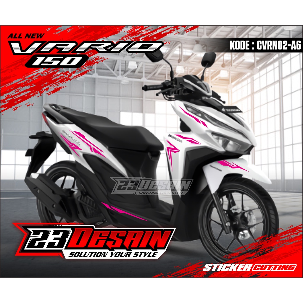 Cutting Stiker Vario 150 new - Striping Aksesoris Motor Vario New 125 - 150 CVRN02 PUTIH
